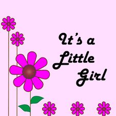 Baby Little Girl Card Royalty Free Stock Photo