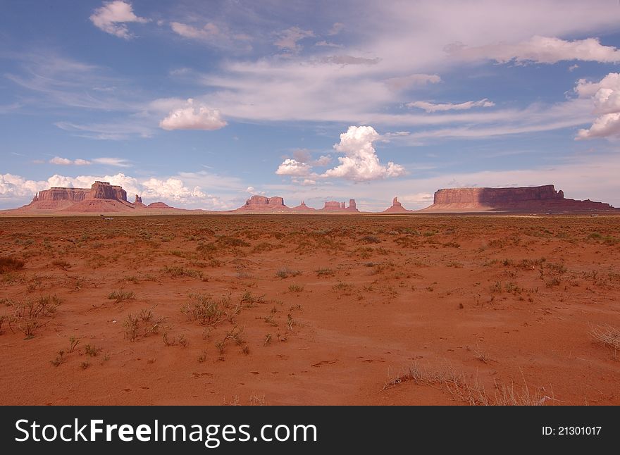 Monument Valley in the distance in holiday