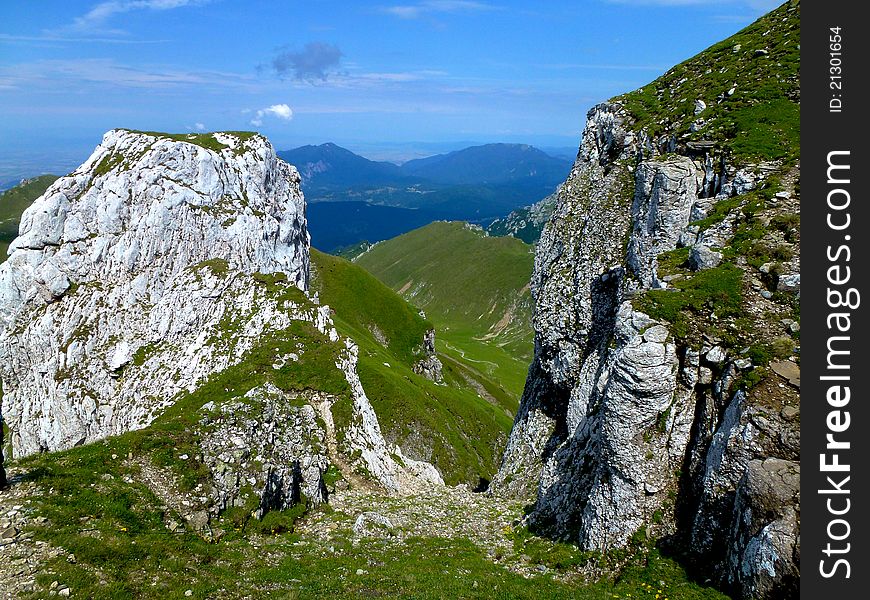 The Carpathians with big rocks in Transylvania