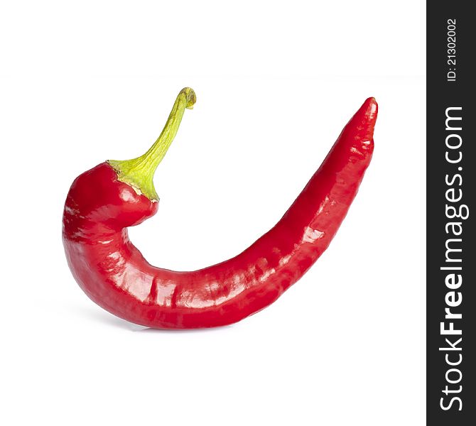 Red hot pepper on the white background