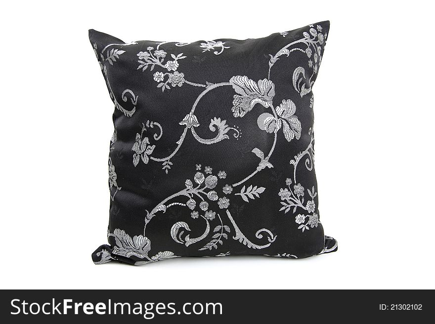 Black pillow isolated on white