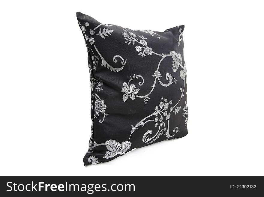 Black pillow isolated on white