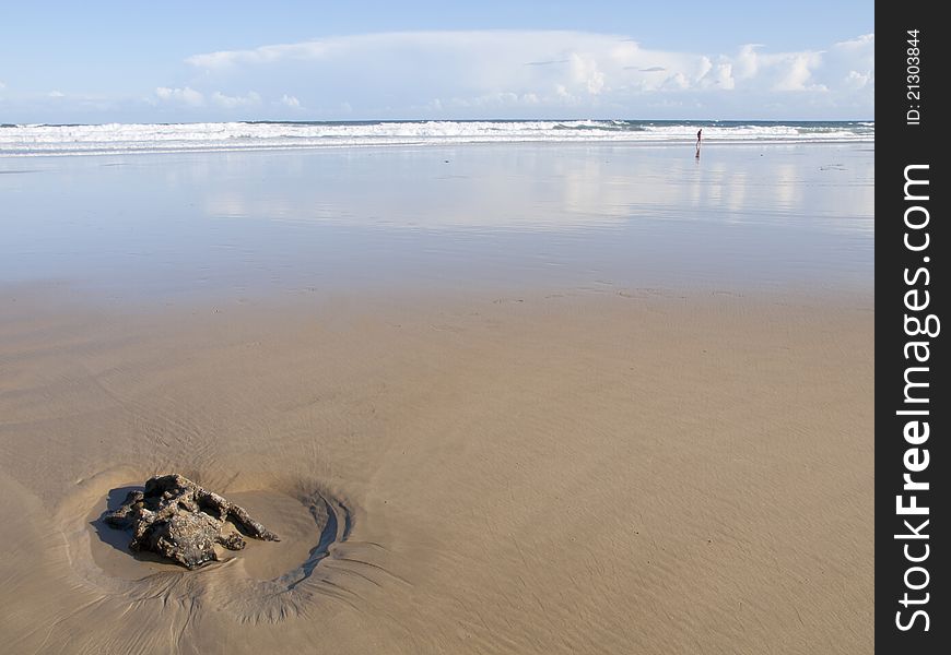 Fall of the tide on the beach of Asturias, Spain. Fall of the tide on the beach of Asturias, Spain