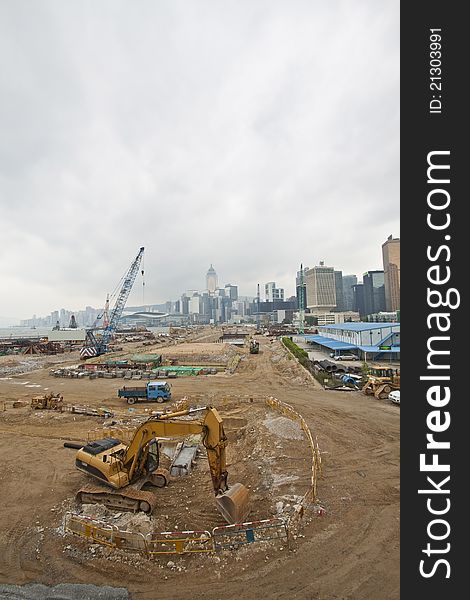 Construction Site For New Highway In Hong Kong