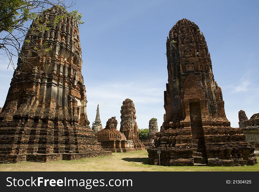 Ancient pagoda at Ayutthaya province Thailand. Ancient pagoda at Ayutthaya province Thailand