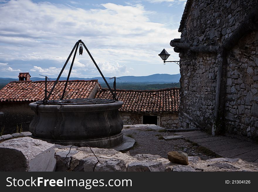 Water well in Stanjel, Slovenia. Water well in Stanjel, Slovenia