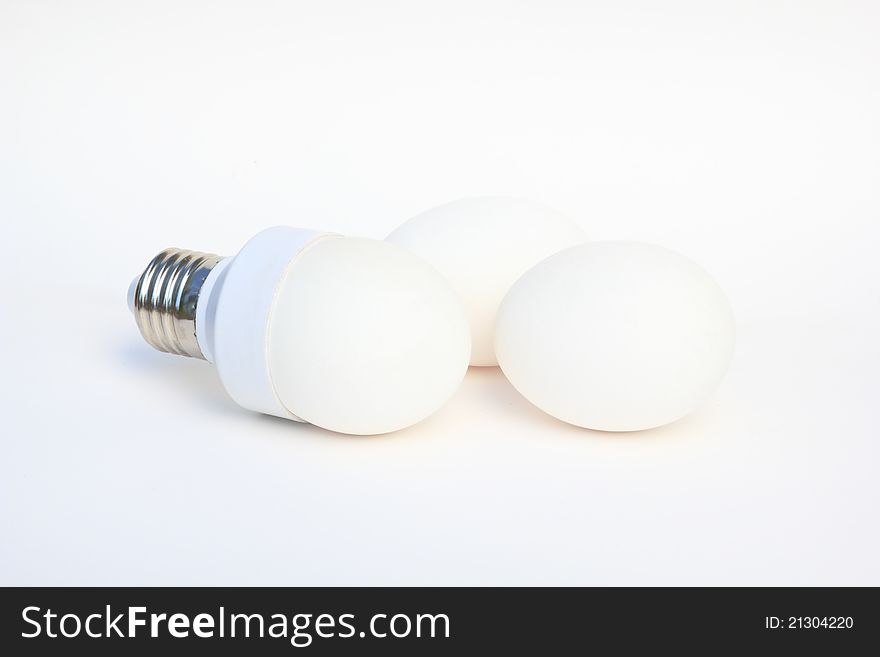 Egg in the base of energy-saving bulb