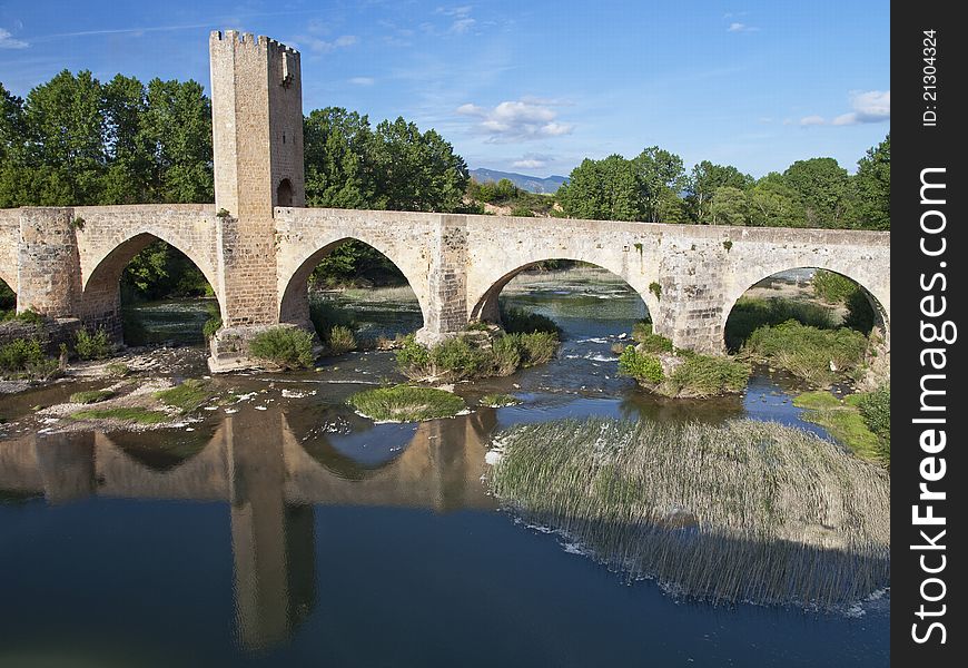 Medieval bridge in the province of Burgos, Spain