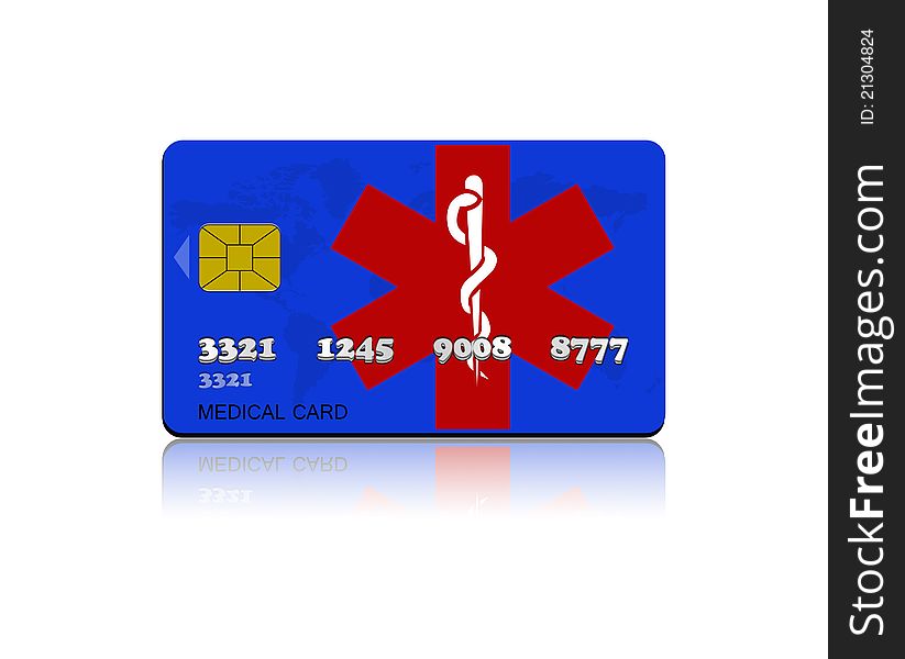 Medical card on a white background