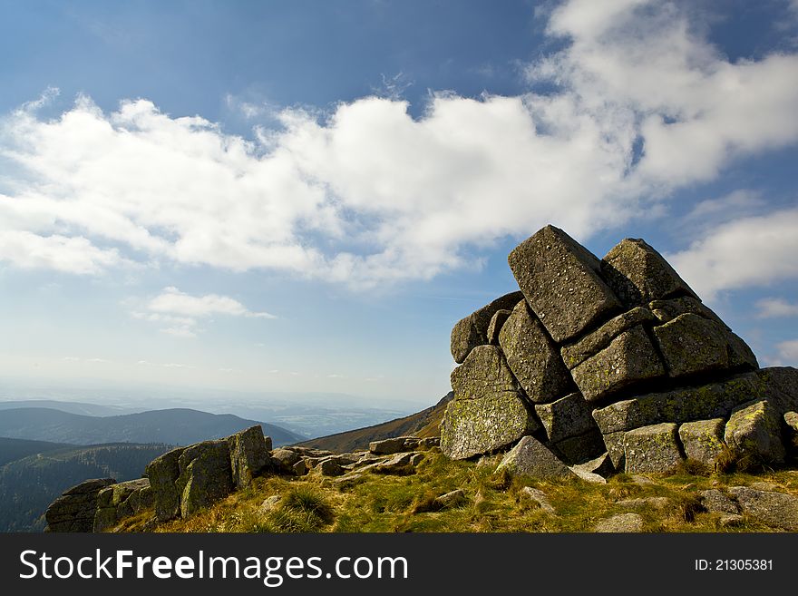 Landscape in the czech mountain krkonose