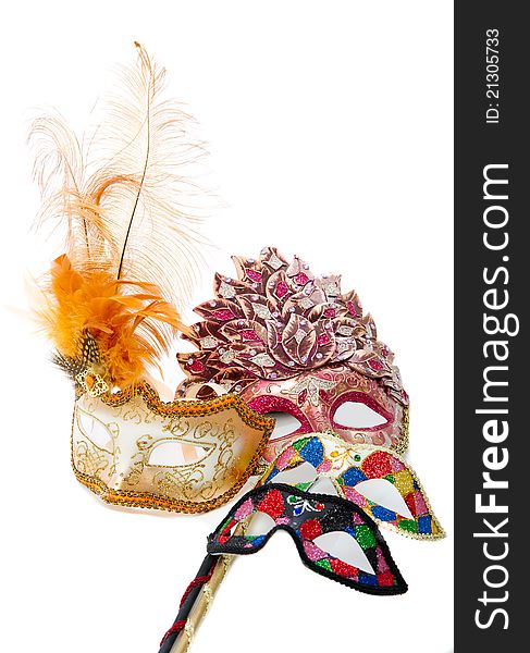 Image shoeing brightly coloured masquerade masks. Image shoeing brightly coloured masquerade masks