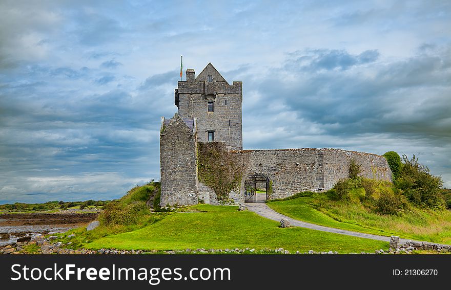 Dunguire castle during summer season in county Galway, Ireland.