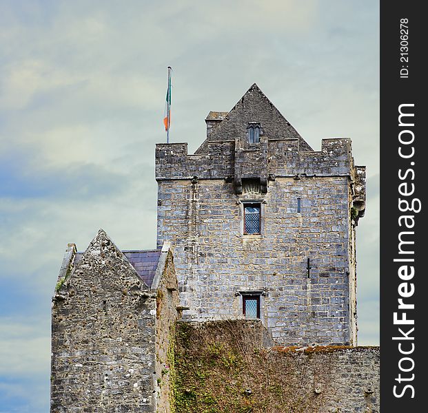 Dunguire castle during summer season in county Galway, Ireland.