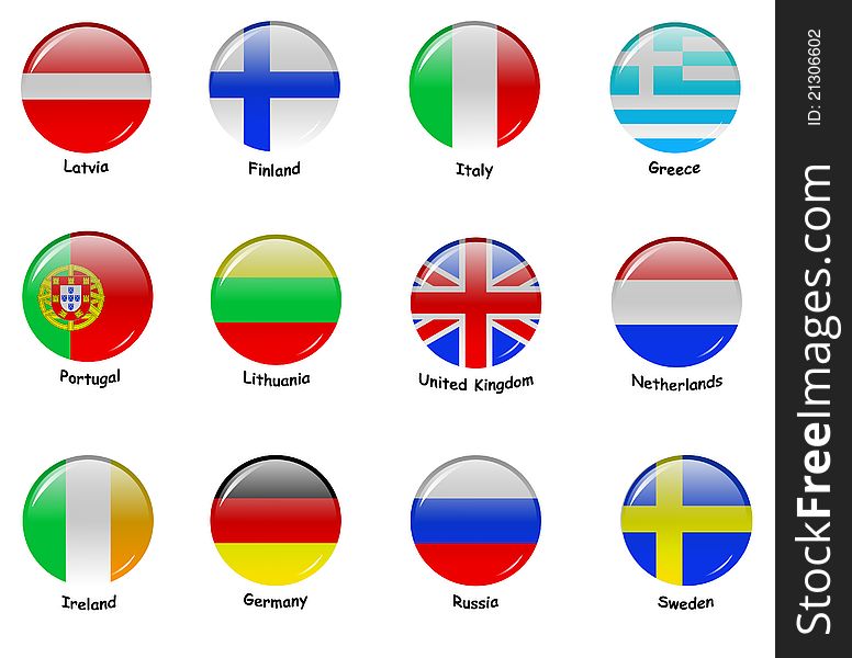 Icons with flages of european countries (part 1). Icons with flages of european countries (part 1)