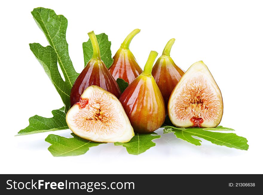 Fresh ripe figs isolated on a white background. Fresh ripe figs isolated on a white background