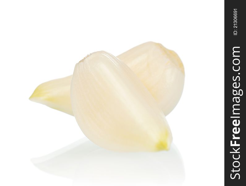 Fresh young garlic isolated on white background. Fresh young garlic isolated on white background