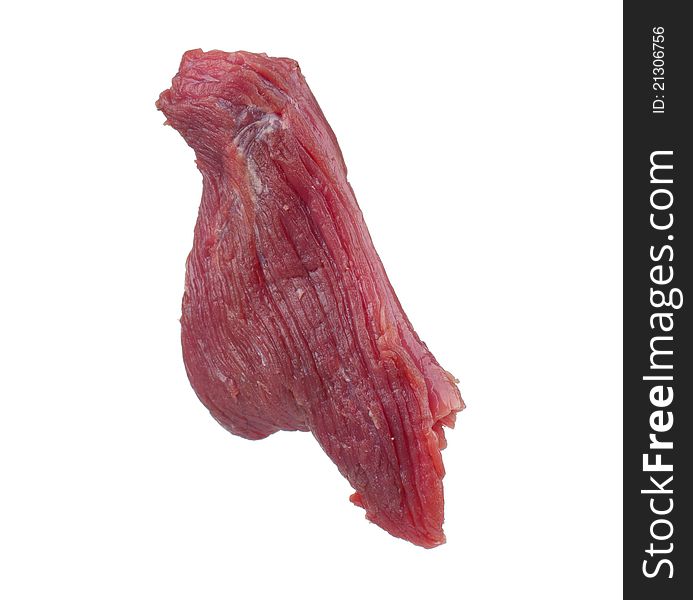 Fresh raw juicy meat on a white background. Fresh raw juicy meat on a white background