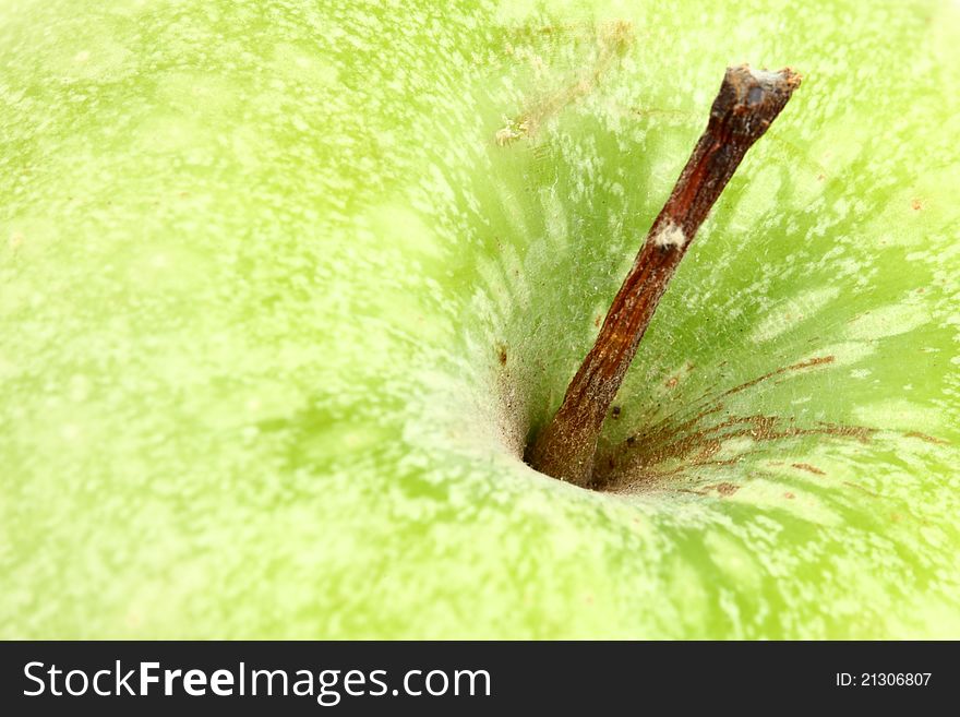 Green apple background macro close up