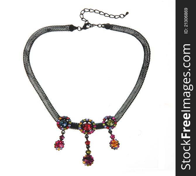 Necklace with colourful stones