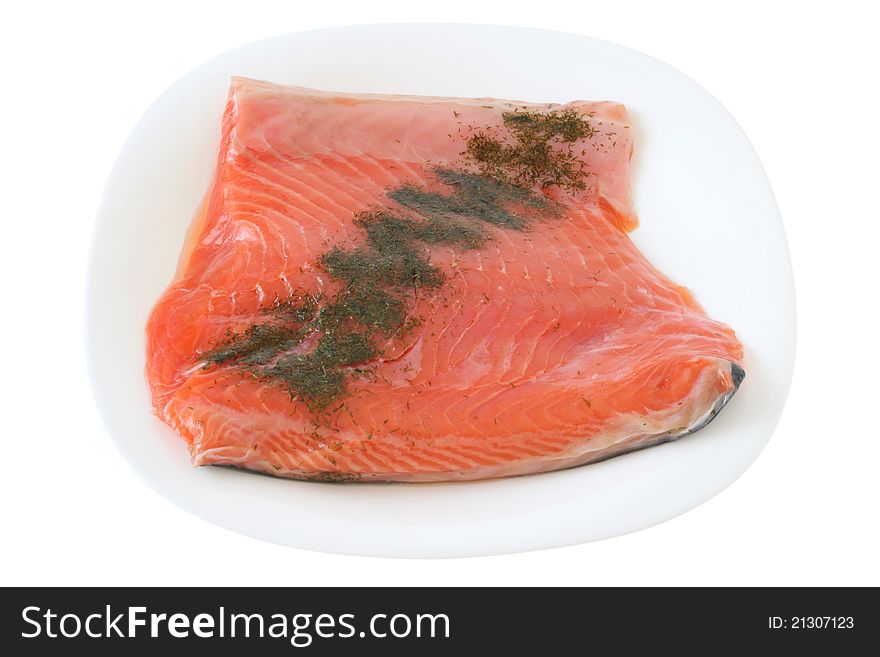Salted salmon on a plate