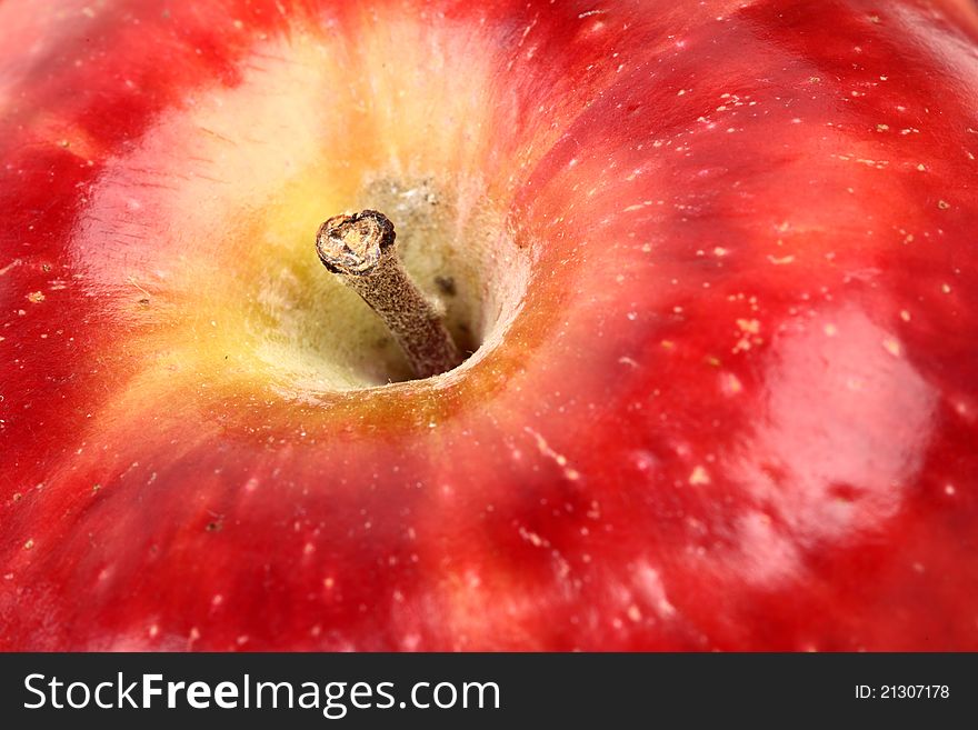 Red apple background macro close up
