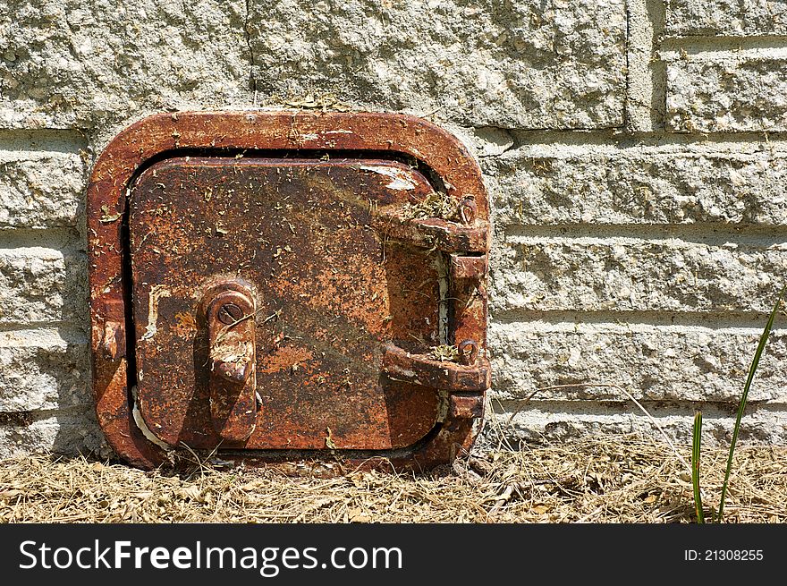 Old rusted metal door