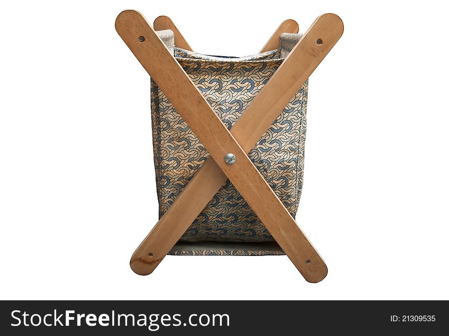 Fabric Basket With Wooden Cross