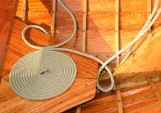 Coiled Rope On A Classic Yacht Royalty Free Stock Photography Coiled Rope On A Classic Yacht Royalty Free Stock Photography