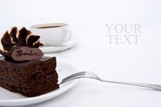 Brownie Cake With Luxury Cream Topping Stock Photo Brownie Cake With Luxury Cream Topping Stock Photo