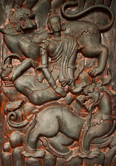 Thai Wood Carving Stock Photography Thai Wood Carving Stock Photography