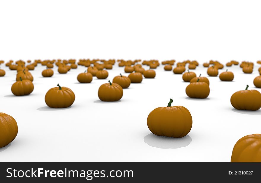 3d computer generated image of a patch of pumpkins. 3d computer generated image of a patch of pumpkins