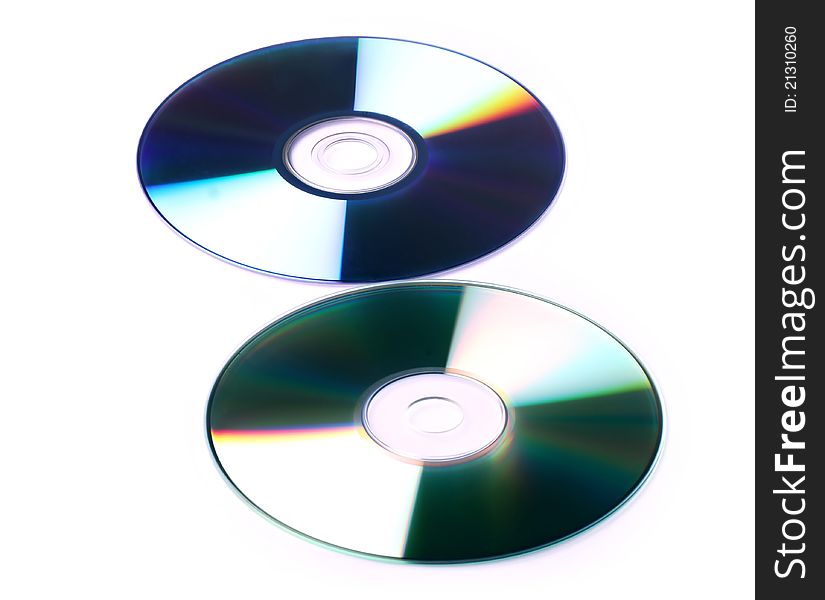 Blank cd and dvd close up on white background. Blank cd and dvd close up on white background
