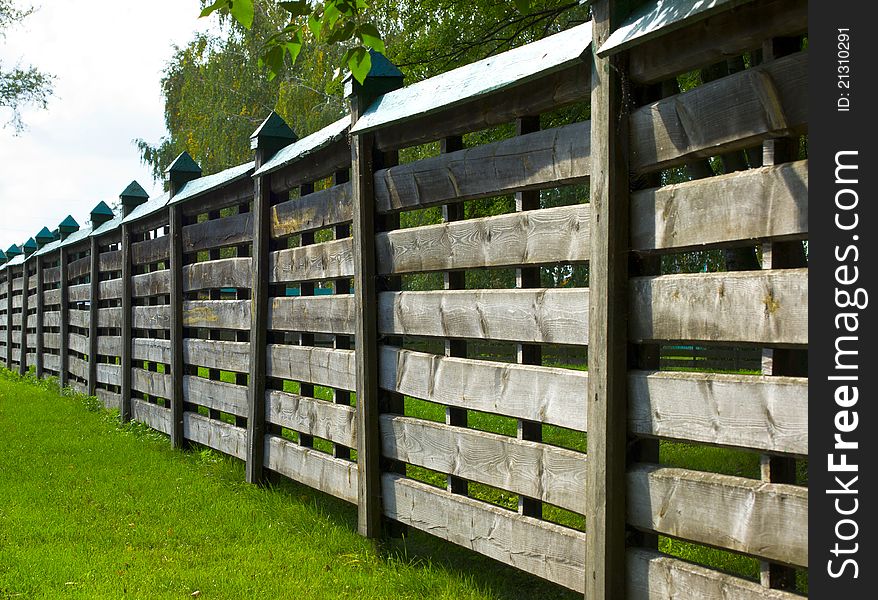 Old wooden fence in village