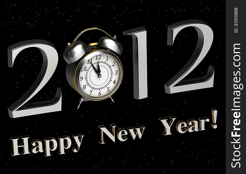 Background for new 2012 year with the clock