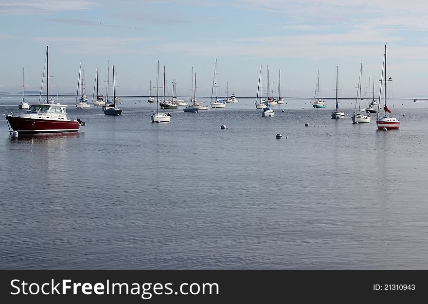 Ships sitting calmly in the harbor. Ships sitting calmly in the harbor