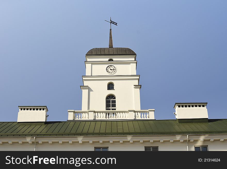 Historical building of Minsk City Hall located at Freedom Square, the former Cathedral Square. Historical building of Minsk City Hall located at Freedom Square, the former Cathedral Square