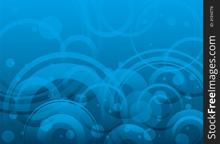 Blue background with circles and bubbles. Blue background with circles and bubbles