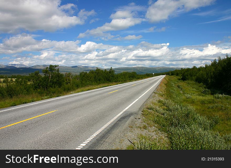 Scenic road in Norway on a beatiful day. Scenic road in Norway on a beatiful day