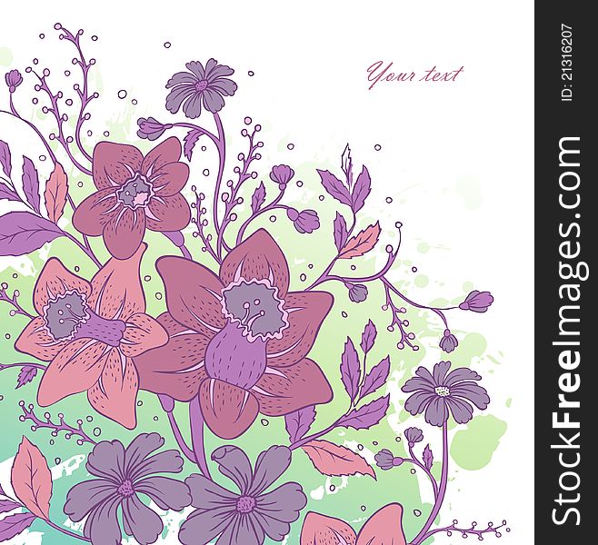 Vector illustration of Floral background