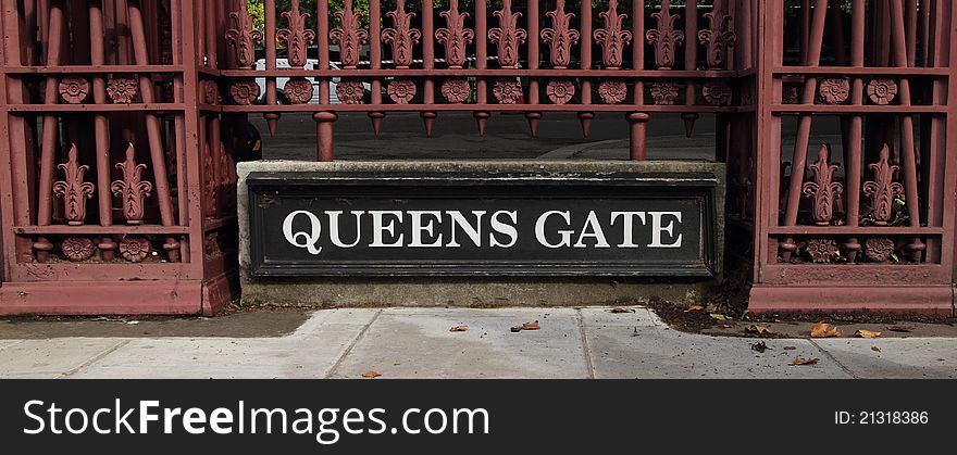 Closeup of the entrance of a important park in london. Closeup of the entrance of a important park in london