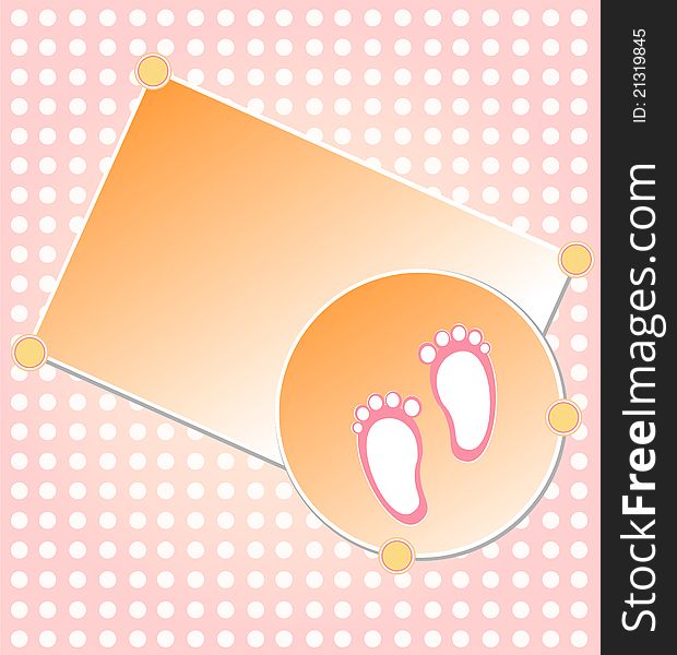 Baby girl arrival announcement card background