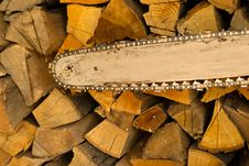 Chainsaw Blade And Wood Stock Photography Chainsaw Blade And Wood Stock Photography