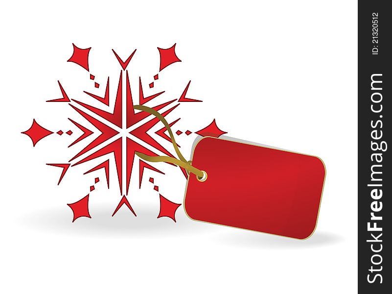 Snowflake with a label. Vector illustration. Snowflake with a label. Vector illustration