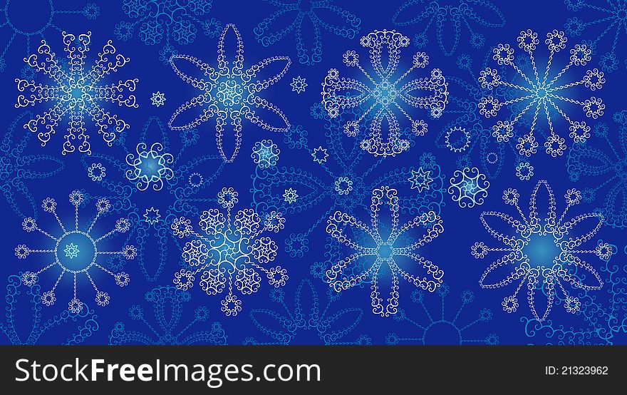 Winter background. Snowflakes, design elements.