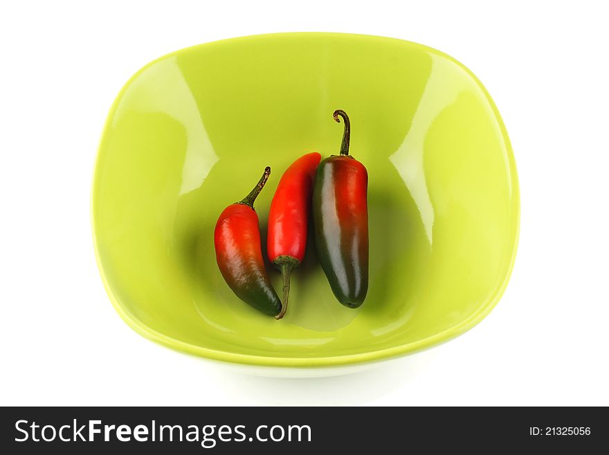 Pepper, in a salad bowl on a white background. Pepper, in a salad bowl on a white background.