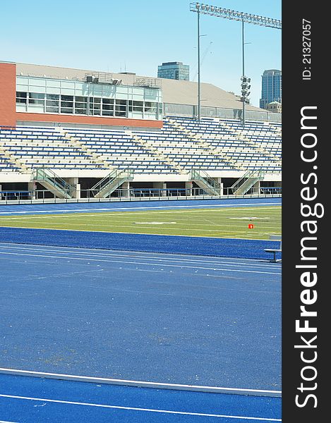 Empty track and field stadium