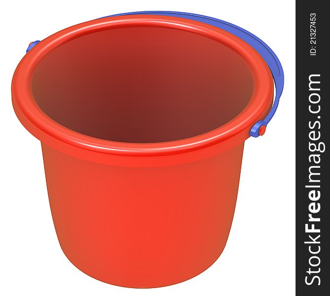 Empty red bucket .