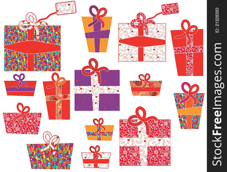 Set Of Gifts With Pattern