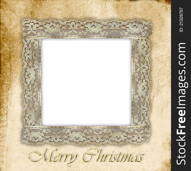 Old empty photo frame for Christmas