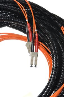 Patch Cord In The Protective Pipe Stock Photos